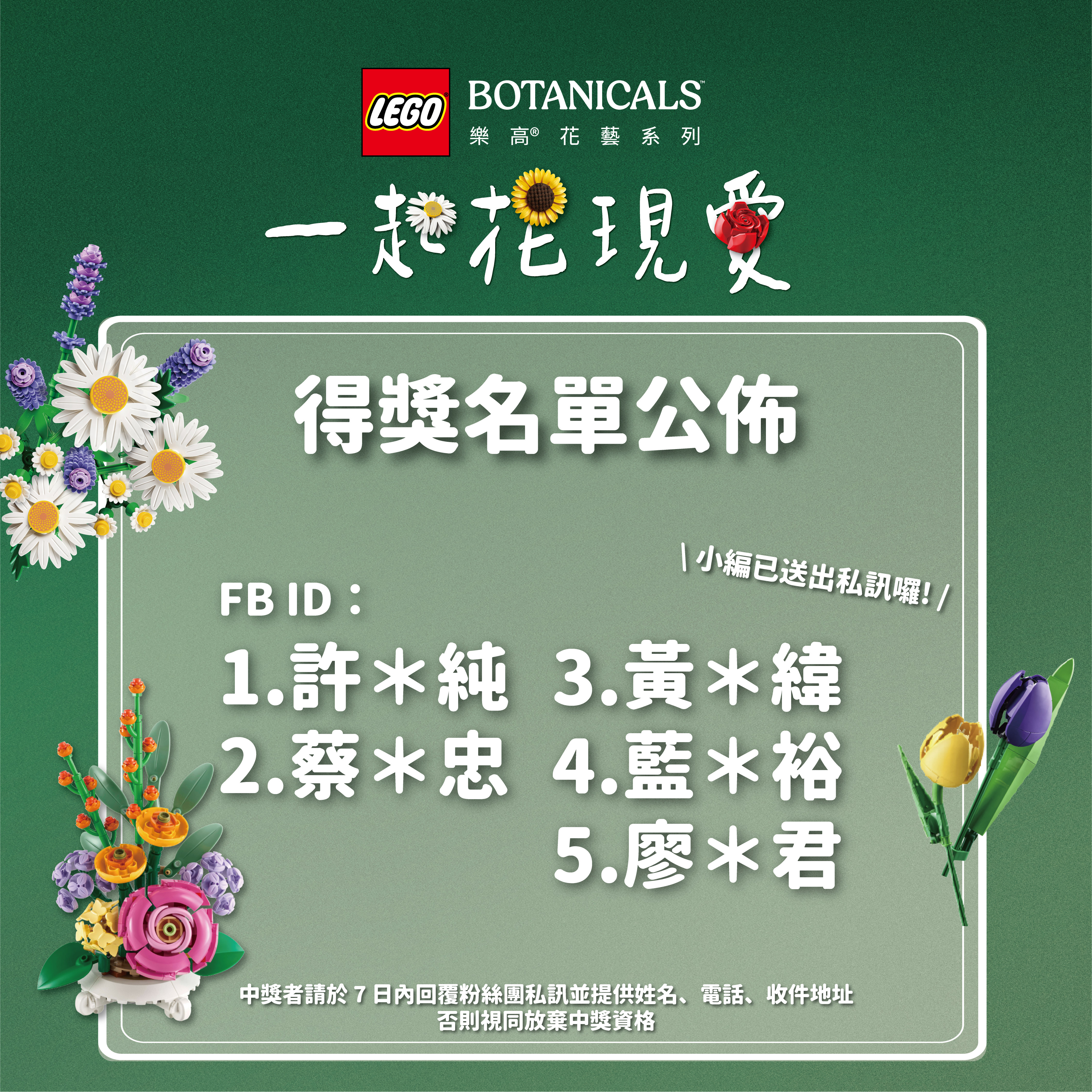母親節貼文中獎名單