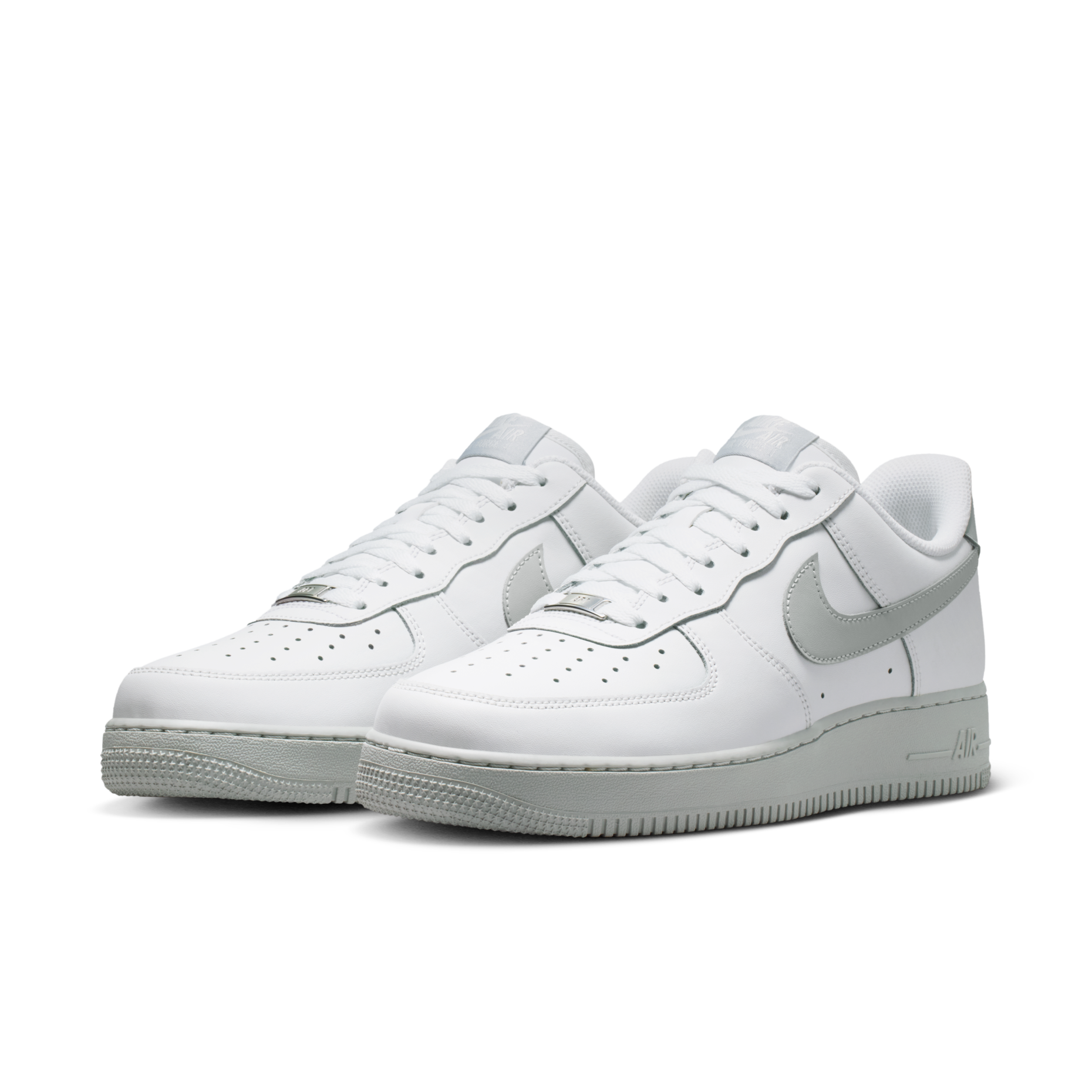 男鞋 NIKE AIR FORCE 1 '07 'Summit White' 白灰 皮革 經典 休閒鞋【FJ4146-128】AF1 WAF1