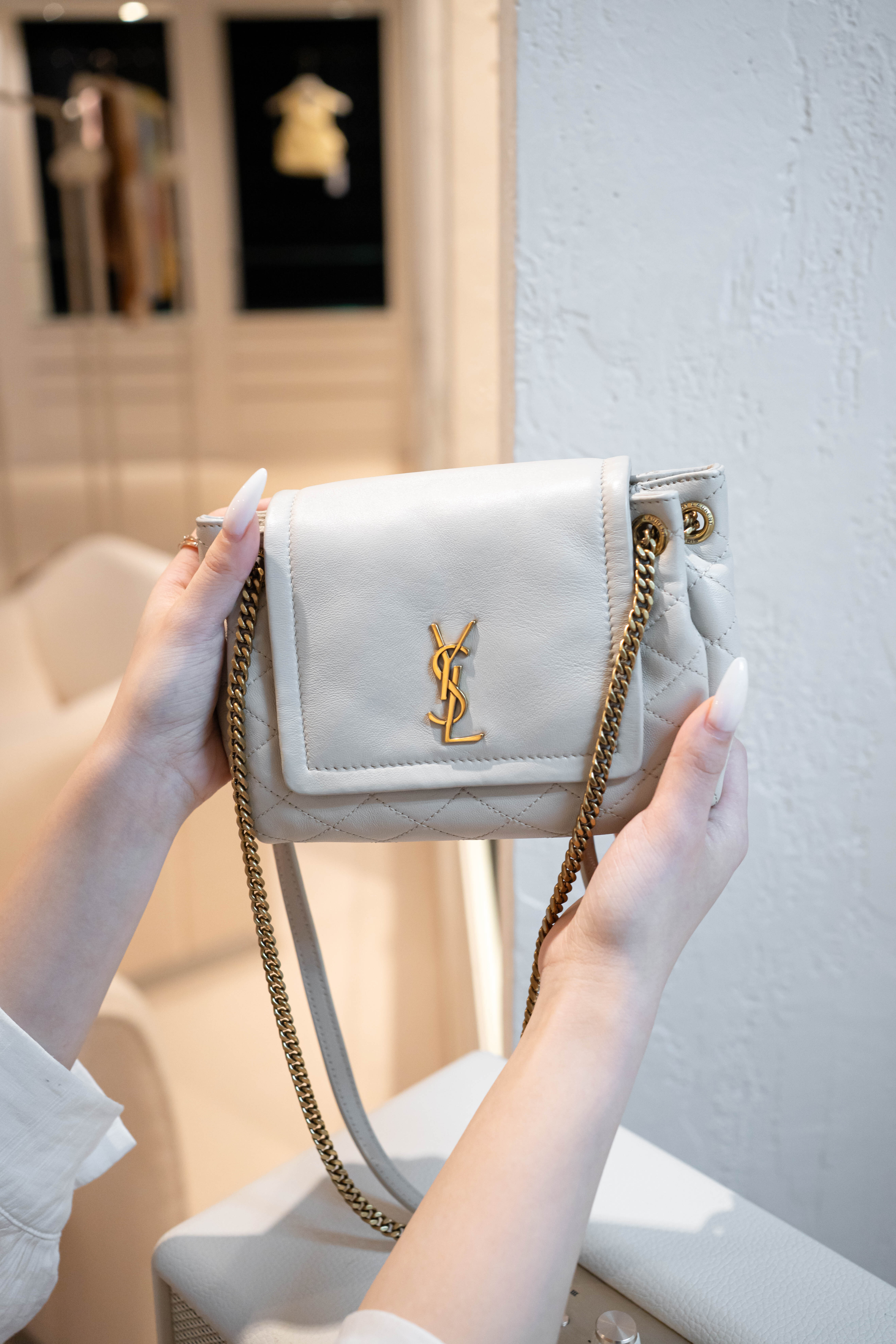 Ysl Nolita 白金小羊皮迷你手袋