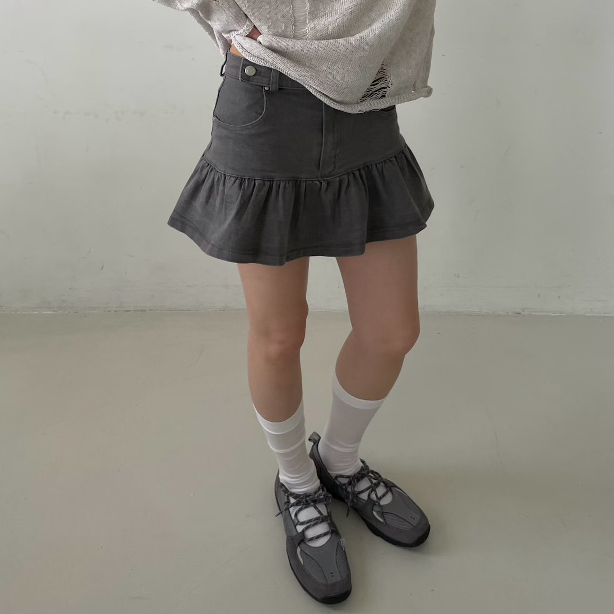 M11 真辣妹超短裙(墨灰/S)