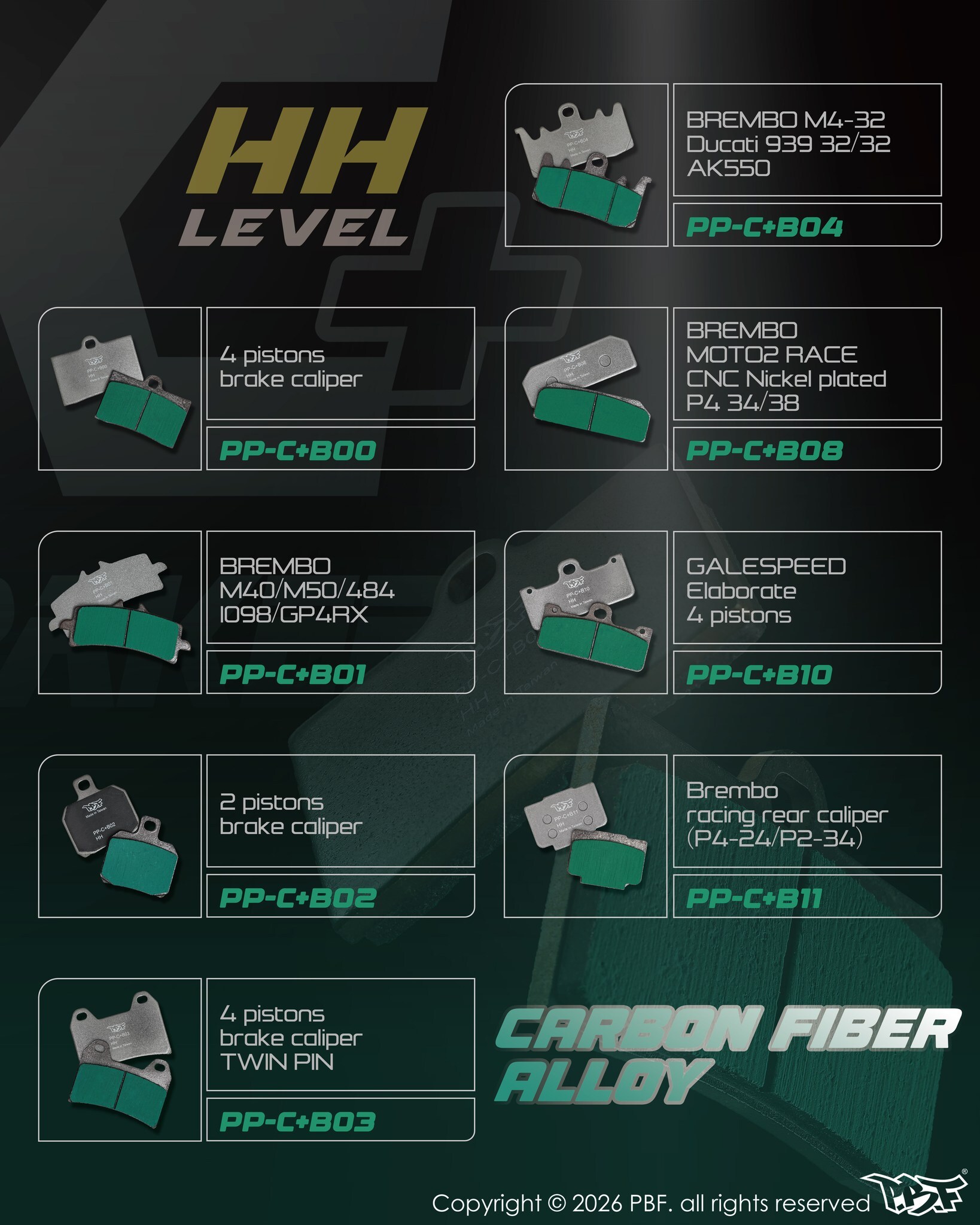 暴力虎 PBF C+系列煞車皮 對四卡鉗 大螃蟹 BREMBO 1098 STYLEMA