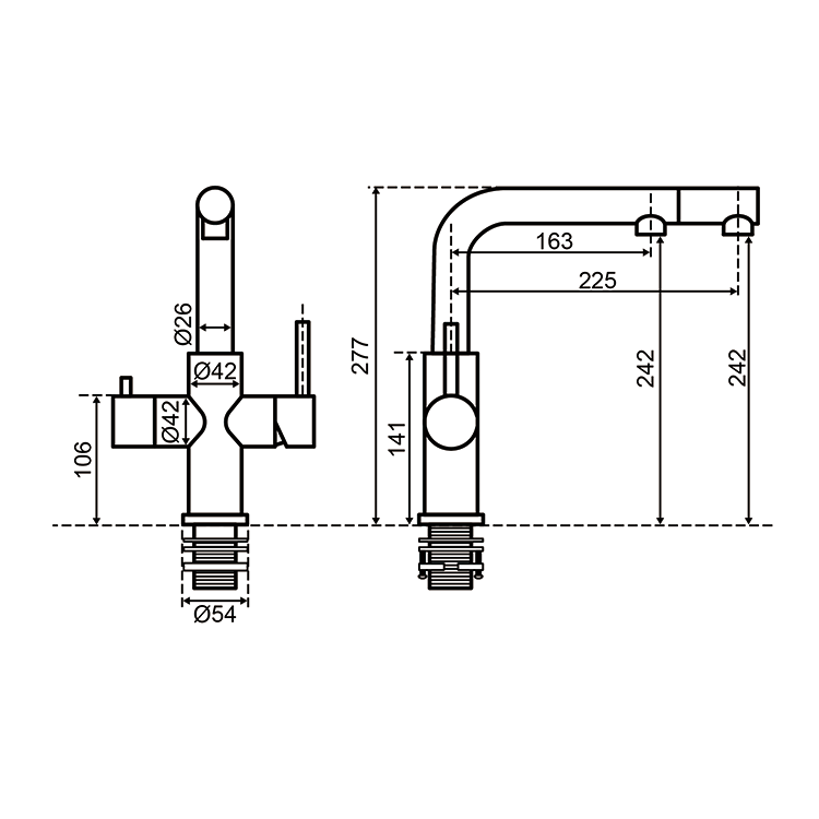 Vizio 3-in-1 Multifunction Sink Mixer with Pull-out Spout (VZFX215000)