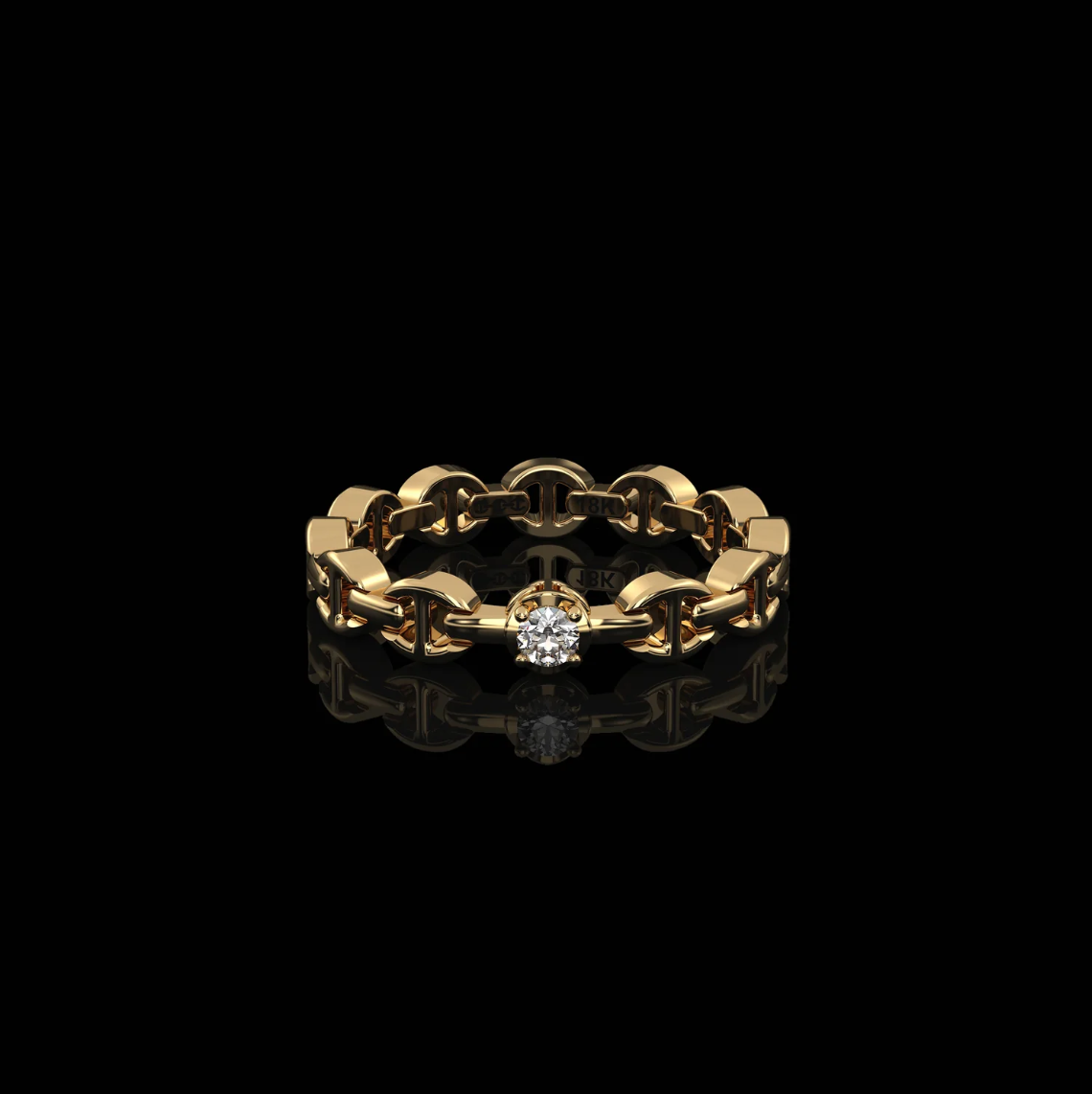 HB195D MICRO II SINGLE SOLITAIRE WITH 2.5MM DIAMOND - 18K GOLD