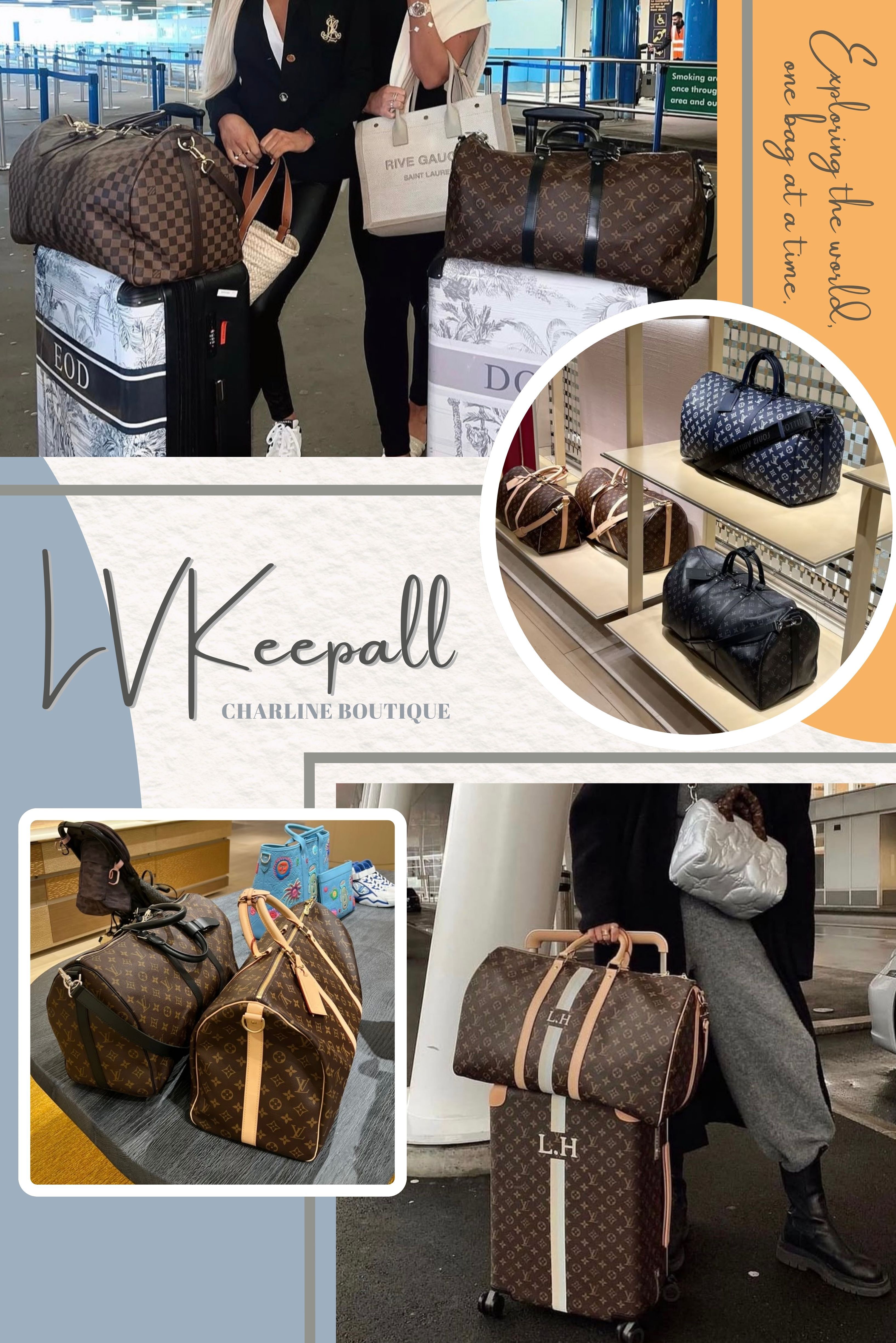 關於 LV Keepall 的 10 個真心話 FAQ：入手前你一定要知道的事  為了幫大家少走一些冤枉路，我們整理了最常被問到的 10 個問題。這不只是規格比較，更多是來自實際使用後的心得和真實消費者的反饋。    Q1：尺寸到底怎麼選？45、50、55 傻傻分不清楚？  A：簡單來說：  Keepall 45：適合 1～2 天短旅行、女生日常使用，也很適合當健身包或高鐵短途旅行包，比例最精緻  Keepall 50：容量與比例最平衡，也是最多人推薦的首選尺寸，2～3 天旅行幾乎都很夠用  Keepall 55：比較適合長途旅行、男生日常使用，或習慣帶較多衣物的人  Keepall 60：偏重度旅行需求，現在相對比較少人用來日常搭配  很多人第一次背上 Keepall 50，第一個反應都是：「比我想的還合比例耶。」原本擔心太大，實際上身之後反而覺得剛好——尤其現在 Oversized Bag 趨勢明顯，大包反而更有時裝感，這個尺寸幾乎讓人很難後悔。55 裝滿就是另一回事了，那個重量在機場排隊的時候是真實的，不是嚇你的。  很多人在第一次買 Keepall 時，最猶豫的就是尺寸這件事。因為 Keepall 本身屬於偏柔軟的旅行袋設計，實際容量通常比想像中大，加上沒裝滿時包身會略微塌陷，很難光從照片判斷上身感。  如果你主要是想找：  「最經典旅行尺寸」→ Keepall 50  「最日常百搭」→ Keepall 45  「最潮流造型感」→ City Keepall／Keepall 25  「長途旅行容量派」→ Keepall 55  另外要特別補充：優先選擇 Bandoulière（附肩帶）版本。可肩背、可斜背，機場趕航班或雙手拿滿東西的時候，那條肩帶的存在感會讓你慶幸自己當初有多那一點點預算。    Q2：Keepall 真的可以直接登機嗎？  A：各尺寸登機適用性大概是這樣：  Keepall 45(45 x 27 x 20cm)：尺寸最安全，符合幾乎所有航空公司手提規範，登機零壓力  Keepall 50(50 x 29 x 23cm)：絕大多數航空公司都可以，容量與便利性最平衡的登機選擇  Keepall 55（55 x 31 x 26cm）：大部分情況可以，但裝太滿時尺寸會接近限制，有一定風險  Keepall 60 (60 x 33 x 26cm)：部分航空、尤其廉航可能不適用，出發前建議確認  Keepall 軟包的特性在登機這件事上是真正的優勢。頭頂置物架空間不夠的時候，它可以壓、可以配合形狀擠進去，硬殼行李箱就完全做不到。很多人在滿座的班機上靠這一點順利把包塞進去，旁邊拖硬殼箱的乘客還在等空服員協助。  很多人買旅行袋前最在意這題，畢竟如果要托運，旅行袋「輕便說走就走」的優勢就少掉一大半。廉價航空的手提規定通常比一般航空嚴格，現場被要求托運又臨時多付一筆費用，那個體驗真的很掃興。  整體來說：  「最安全的登機尺寸」→ Keepall 45  「容量與登機便利性最平衡」→ Keepall 50  「搭廉航前」→ 務必確認航空公司手提規定    Q3：跟 Gucci 旅行袋比，LV 真的比較耐操嗎？  A：兩個品牌的材質特性差異：  LV Monogram Canvas：塗層帆布、耐磨、防刮、防潑水，包面硬挺，長期使用不容易變形  Gucci GG Supreme：同樣是塗層帆布，但包身更柔軟，整體更輕，視覺上有 Vintage 街頭氛圍  LV 本身就是靠旅行箱起家的品牌，Keepall 的耐用度是真的設計進去的。用了五年的 Keepall 跟新的放在一起，差別通常只有一種描述：有旅行感。不是磨損，是故事。很多人分享，只要偶爾擦拭，帆布表面甚至會養出一層自然光澤，越用越有個性。這種包你真的很難心疼它，而不心疼一個旅行袋，才能帶著它去更多地方。很多人同時看上這兩個品牌，外型各有喜歡的地方，但真正要長期帶著旅行，耐用度就不是可以輕描淡寫的事。  如果你重視的是：  「歷久彌新、越用越有個性、隨便放不心疼」→ LV Keepall  「輕便柔軟、時髦慵懶、復古街頭感」→ Gucci    Q4：最近很紅的 Goyard 旅行袋值得買嗎？跟 LV Keepall 差在哪？  A：兩個品牌最核心的差異：  LV Keepall：高辨識度、旅行感強、耐用底氣足，機場穿搭存在感很高  Goyard Boeing／Bowling：輕量感明顯、低調奢華、不容易撞包，手繪客製化是獨家優勢  Goyard 最讓人驚艷的就是重量。第一次把 Boeing 拎起來，幾乎所有人的反應都是：「欸，怎麼這麼輕？」跟裝了行李的 Keepall 比起來，那個重量差距在長途移動時會很有感，肩膀的累積疲勞也是真實的。加上 Goyard 的手繪客製化服務，加上姓名縮寫或條紋之後，那個包就真的是世界上只有你一個人有的版本，收藏感很強。很多人在入手精品旅行袋時，都會在 LV Keepall 和 Goyard 之間拉扯很久。品牌氣質不同、價格帶接近，但真正用起來的感受差距其實比想像中大。  如果你在意的是：  「旅行實用、耐磨、品牌底氣」→ LV Keepall  「輕量出行、低調老錢、個人客製感」→ Goyard  兩個品牌的定位其實不太衝突，選哪個就是在選你想呈現的旅行個性。    Q5：Celine Triomphe 跟 LV Keepall 哪個比較適合女生？  A：兩款包的使用定位差很多：  Celine Triomphe：法式精緻感強、日常穿搭百搭、逛街約會輕旅行都很合，比例優雅，偏時裝包路線  LV Keepall：大容量、旅行感強、耐用度高，帶出門不需要心疼，近年 Oversized 趨勢下反而很有率性感  Celine Triomphe 的精緻比例放在任何場合都好看，擺在咖啡廳桌邊就是一幅畫。它的容量本來就不是為「把整個週末行李全塞進去」設計的，這不是缺點，只是它的定位就在那裡。Keepall 這幾年有越來越多女生喜歡它那種 Oversized 的鬆弛感，背著走機場有種「我很常出門」的從容，和 Celine 的精緻是完全不同維度的帥。這個問題之所以讓人猶豫，是因為「女生適合」這件事本來就沒有標準答案——它取決於你的旅行習慣和穿搭風格，而不是性別本身。  如果你主要的需求是：  「日常通勤、精緻出遊、時裝包感」→ Celine Triomphe  「旅行容量、耐用度、機場穿搭帥氣感」→ LV Keepall    Q6：Saint Laurent (YSL) ES Giant 跟 Keepall 怎麼選？  A：兩款包的風格和材質差異：  Saint Laurent ES Giant：全皮革絎縫工藝、鬆弛感強、時裝氣場高，黑色系低調奢華，是目前很多超模的機場標配  LV Keepall：塗層帆布、耐磨防潑水、自重輕、旅行實用性高，Monogram 是精品旅行袋最經典的符號之一  YSL ES Giant 那種軟皮拎在手上的感覺，有種「我不需要費力，我天生就有氣場」的鬆弛，確實很難被帆布包複製。第一次看到它出現在機場街拍裡，很多人就直接被那個畫面打中了。但皮革旅行袋的代價是真實的——怕水、怕刮、重量比帆布有感，保養是必要的功課，不是隨便放地上都不用心疼的款。Keepall 在這件事上幾乎沒有負擔，擦一擦繼續走。很多人同時看上這兩款，但一個走實用路線、一個走時裝路線，使用場景幾乎不重疊，猶豫的關鍵通常是預算只能選一個。  如果你比較在意的是：  「旅行耐用、保值、隨便用不心疼」→ LV Keepall  「時裝氣場、鬆弛感、機場街拍效果」→ Saint Laurent ES Giant  兩個用途本來就不同，有能力的話各收一個其實很合理，旅行帶 Keepall，拍照帶 YSL。    Q7：2026 年現在流行什麼樣的旅行包風格？  A：目前精品旅行袋大概分成三個方向：  ① 高辨識度老花旅行風 代表：Louis Vuitton、Dior、Celine 高辨識度、機場穿搭存在感強、保值性高，Monogram 元素在旅行袋這個品項上從來沒真正退燒過  ② Quiet Luxury 低調奢華 代表：Bottega Veneta、Hermès、The Row 幾乎沒有 Logo，純靠皮革質感和版型說話，軟皮大容量，低調但很有質感  ③ 機能商務旅行風 代表：Prada Re-Nylon、Montblanc 輕便防水、收納機能強、現代商務感，Weekender 款式詢問度這幾年明顯上升  這幾年有趣的地方在於，三種風格同時都很熱，並沒有誰壓倒誰。很多原本追 Logo 感的人開始往 Quiet Luxury 移動，但 LV、Dior 這條線的忠誠度依然非常穩。大家開始選旅行袋，不只看品牌名字，而是真的在問「這個包我旅行時會常帶嗎」——這個問題的答案決定了一切。  如果你在意的是：  「經典保值、機場穿搭感」→ 老花旅行風  「低調有質感、不撞包」→ Quiet Luxury  「輕便實用、下雨也不怕」→ 機能商務風    Q8：精品出國行李袋推薦哪個？  A：目前詢問度最高的幾個選項：  LV Keepall：萬年不敗，保值度最高，旅行感最純粹  Prada Re-Nylon：輕量防水，下雨也不怕，輕到有時候會懷疑包裡是不是忘了裝東西  Saint Laurent Icare／ES Giant：目前時裝感最強的大包，機場穿搭天花板  Gucci Ophidia／GG Supreme：復古老花路線，喜歡 Vintage 氛圍的人很難抵抗  Celine Triomphe Canvas：法式精緻感，日常旅遊穿搭百搭  旅行熱潮一回來，這個問題就反覆出現。大家想找的無非是一個「耐用、好看、旅行時不後悔帶出門」的精品旅行袋，但市場選擇太多，反而讓人不知道從哪裡入手。真正開始常出國之後才會發現：旅行袋好不好用，跟日常會不會想帶出門，其實是同樣重要的事。  如果你比較在意的是：  「第一顆、不容易後悔」→ LV Keepall 45 或 50  「輕便防水、高頻旅行」→ Prada Re-Nylon  「時裝氣場、機場街拍」→ Saint Laurent  「復古時髦感」→ Gucci    Q9：旅行袋選皮革還是帆布比較好？  A：兩種材質的特性比較：  帆布（塗層帆布）  比較輕、耐磨、防潑水、不怕刮  高頻率旅行使用更耐操，維護成本低  代表款：LV Keepall、Gucci GG Supreme  皮革  質感和手感更高級，養久了有獨特光澤  整體更有時裝感和商務感  相對怕水、怕刮，需要定期保養，自重也比較重  代表款：Saint Laurent ES Giant、Bottega Veneta 編織系列  很多人入手帆布旅行袋之後的使用頻率，都比自己預期的高——因為不心疼，所以真的到處帶；因為到處帶，才發現這個包有多好用。皮革款則更適合場合精緻一點的旅行，商務出差、精品飯店，或是已經有帆布款、想升級第二顆的時候拿出來換著用。這個問題讓人糾結，通常是因為皮革的質感確實很難被帆布取代，但旅行中包包承受的狀況，又讓人擔心皮革養不好。  如果你比較在意的是：  「耐用、好整理、旅行實用性、第一顆」→ 帆布款  「質感、穿搭效果、商務正式場合」→ 皮革款  建議順序是帆布先入手，旅行習慣養成之後再把皮革款當特定場合的選擇收進來，這樣兩個都用得上，也都不會心疼。    Q10：出國旅遊該選旅行袋還是行李箱？  A：兩者的使用場景差異：  旅行袋適合：  2～3 天短途旅行、商務出差  不想拖大行李箱的場合  高鐵、飛機短程移動，想省去托運等待直接隨身帶走  行李箱適合：  長途旅行、大量購物  需要托運的行程  歐美長天數旅行、需要帶很多東西  目前最多人用的搭配，其實是「一個 26～29 吋托運大箱 + 一個 LV Keepall 隨身」。行李箱負責裝重物和戰利品，Keepall 則隨身帶筆電、相機、保養品和備換衣服。這種分工讓你辦登機手續的時候，不用大包小包像搬家，整個人看起來就是「出門很有經驗」的狀態。也有人走另一個極端——只帶 Keepall 50 出門，靠精準選衣和旅行分裝搞定三到五天，聽起來有點極端，但那種瀟灑是真的。很多人糾結這題，是因為行李箱和旅行袋的費用加起來不低，想先弄清楚哪個才是自己真正需要的。  如果你比較在意的是：  「說走就走、短途不想拖箱子」→ 直接帶 LV Keepall  「長途旅行、大量行李」→ 行李箱為主  「最實用的日常搭配」→ 行李箱托運 + Keepall 隨身  真正開始常出國才會體會到：好拉的行李箱和好背的旅行袋，缺一個都會在某個旅程裡後悔。