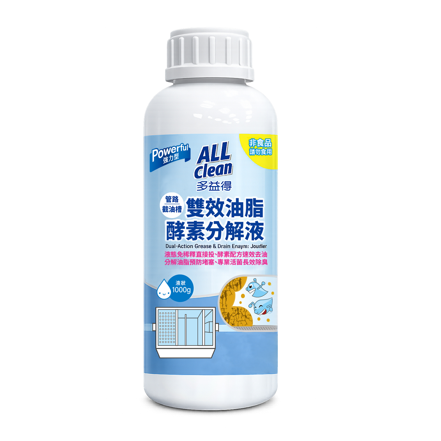 【營業商用】雙效油脂酵素分解液1000g