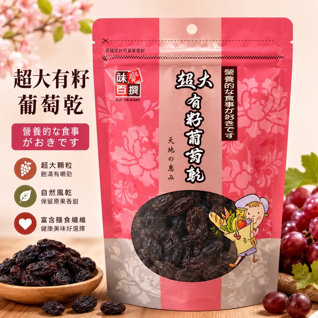 WSBB11537  超大有籽葡萄乾 250g(袋裝)（7月中旬）