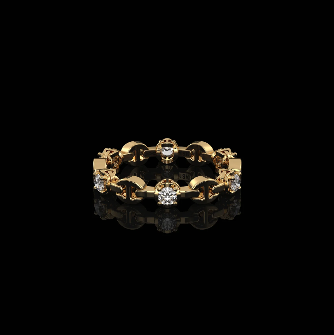 HB197D MICRO II WITH 6 DIAMONDS - 18K GOLD