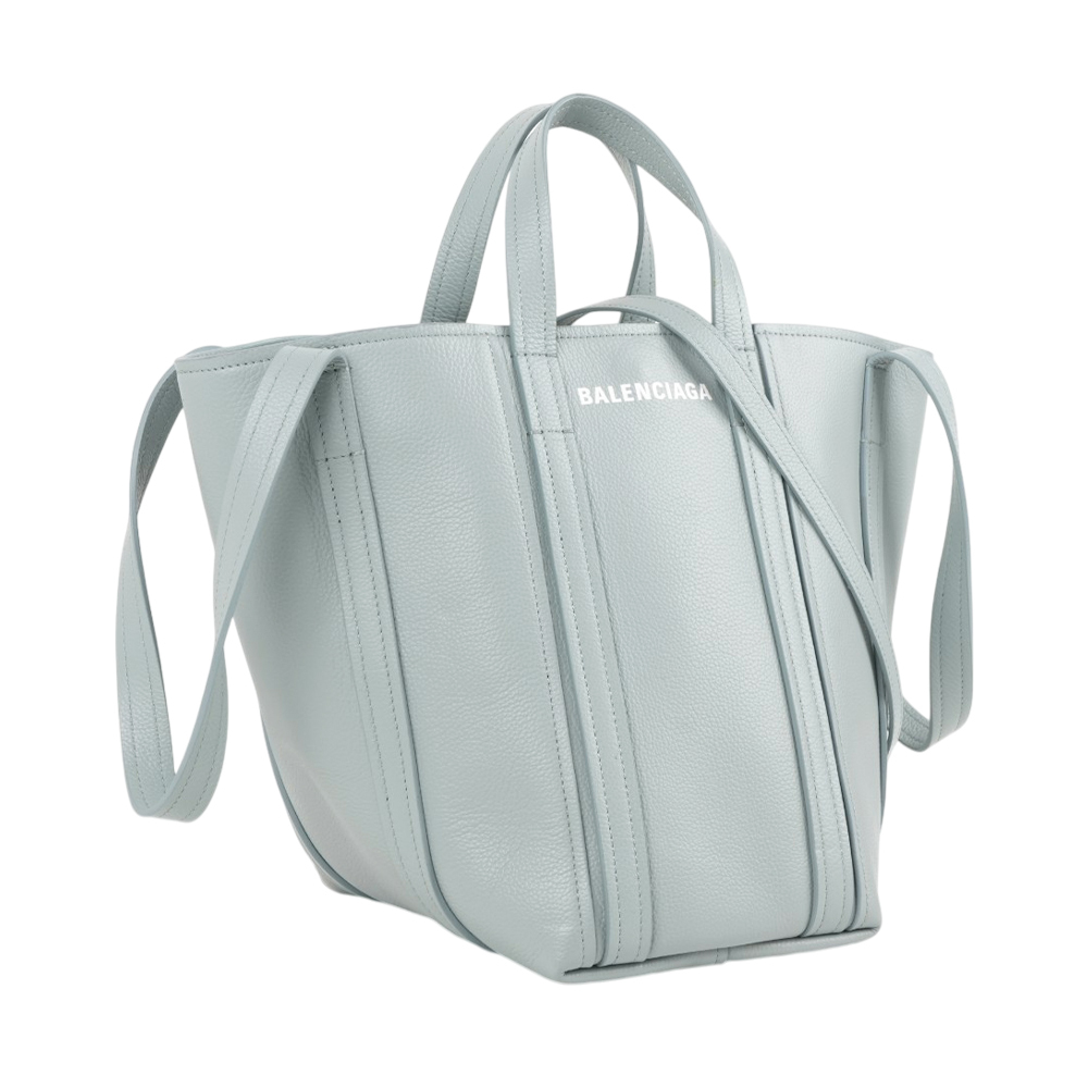 【Balenciaga】Everyday North-South 牛皮雙提把斜背包(淺灰藍)