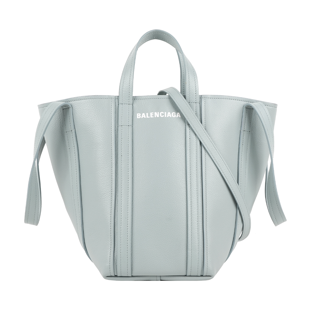 【Balenciaga】Everyday North-South 牛皮雙提把斜背包(淺灰藍)