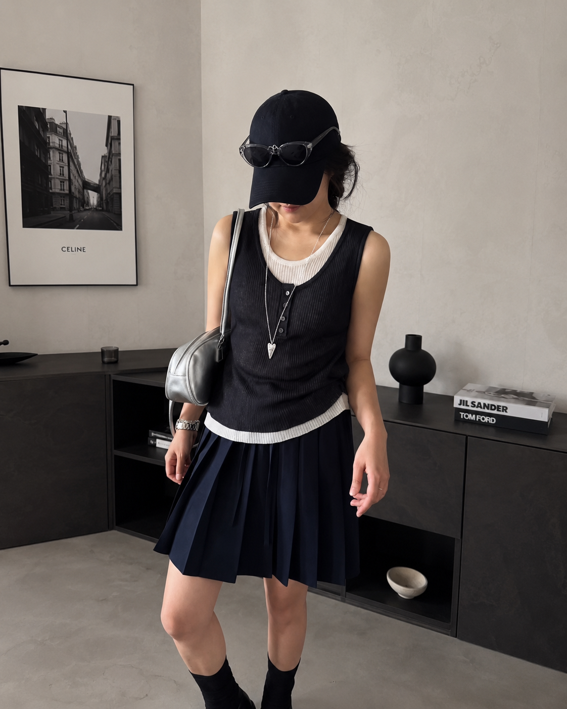 Nellie&Co 亞麻層次羅紋背心