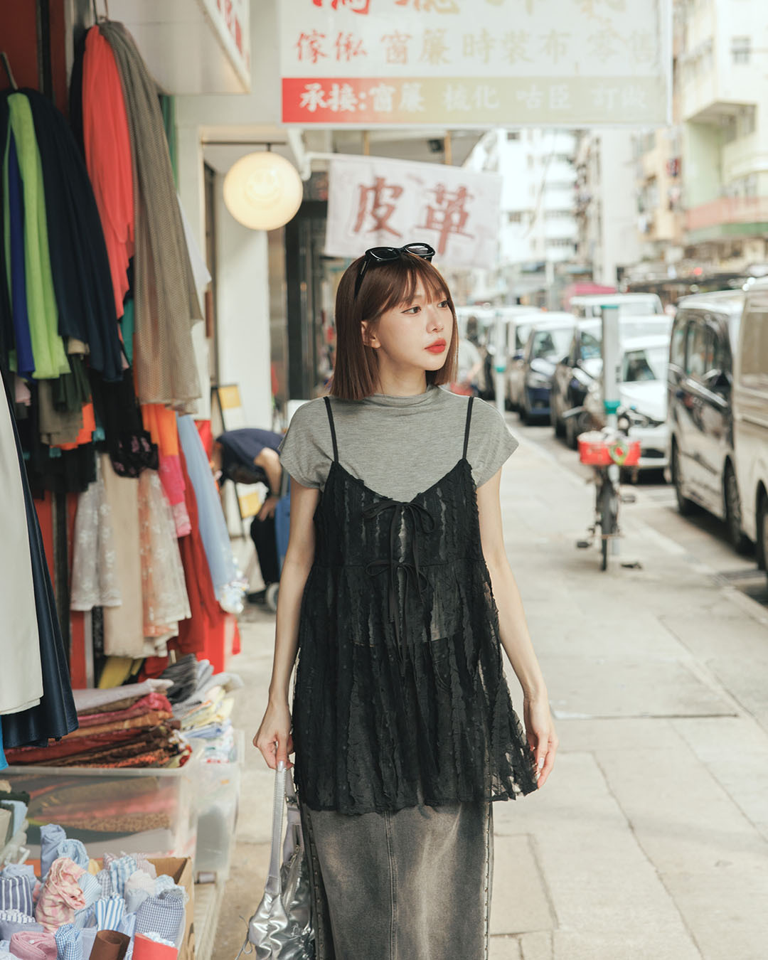 Jacquard sheer strappy spaghetti strap cover-up vest, available in two colors.【01099681】in stock+pre-order
