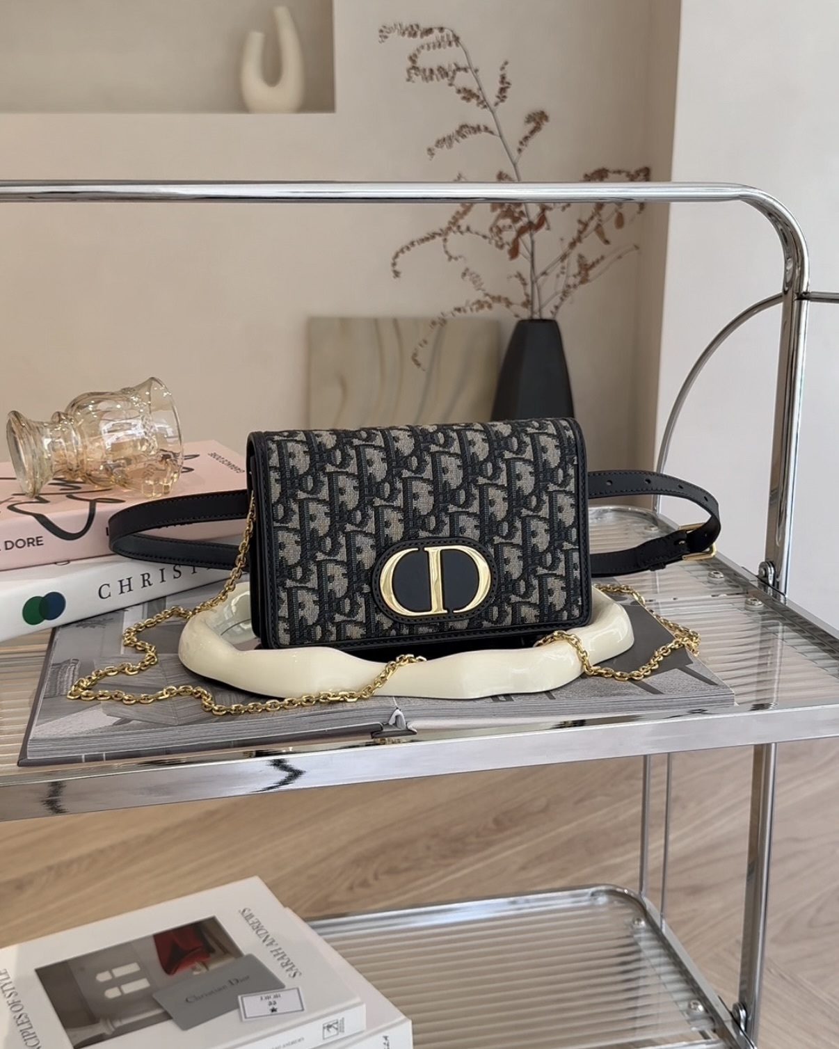 DIOR｜30 MONTAIGNE 二合一手拿包 藍色老花