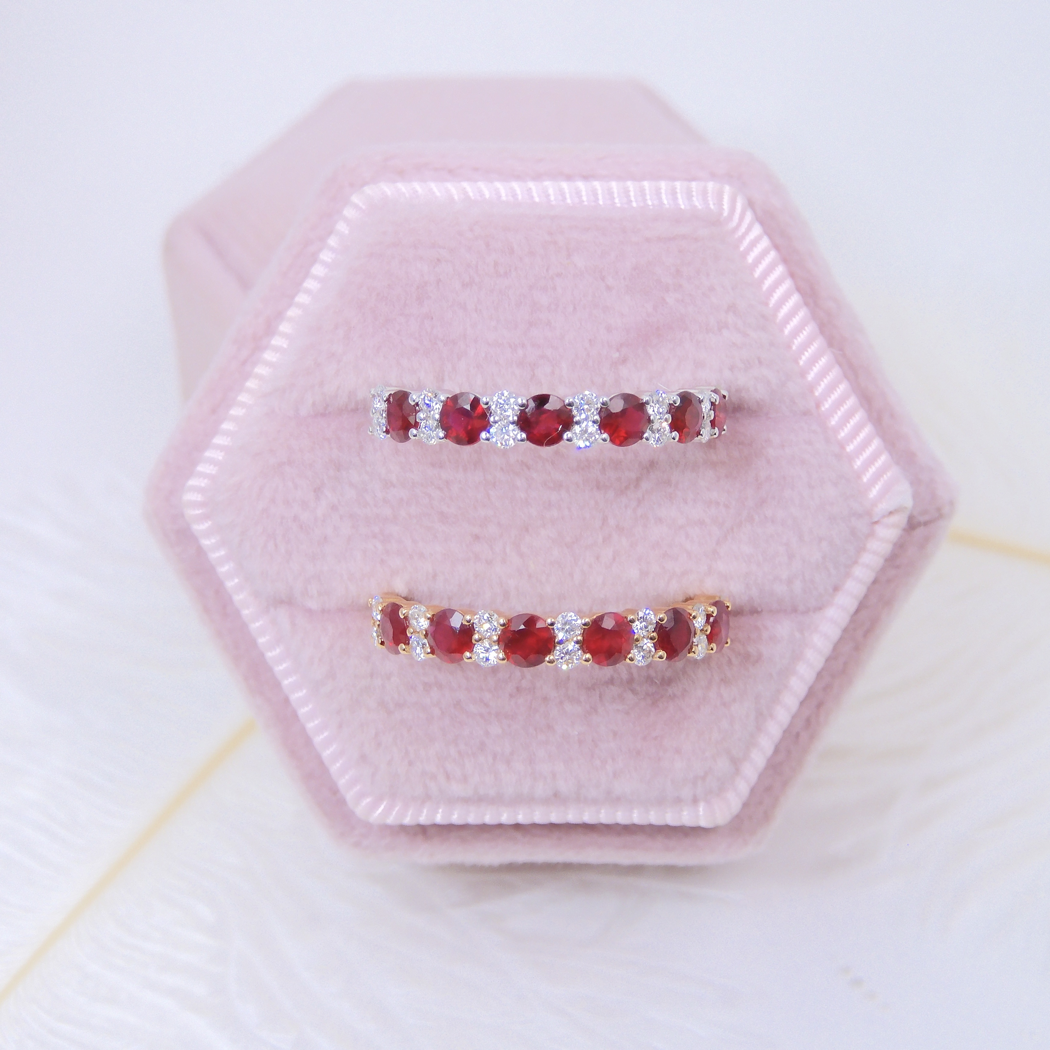 18K Gold  0.73ct / 0.61ct Ruby Ring