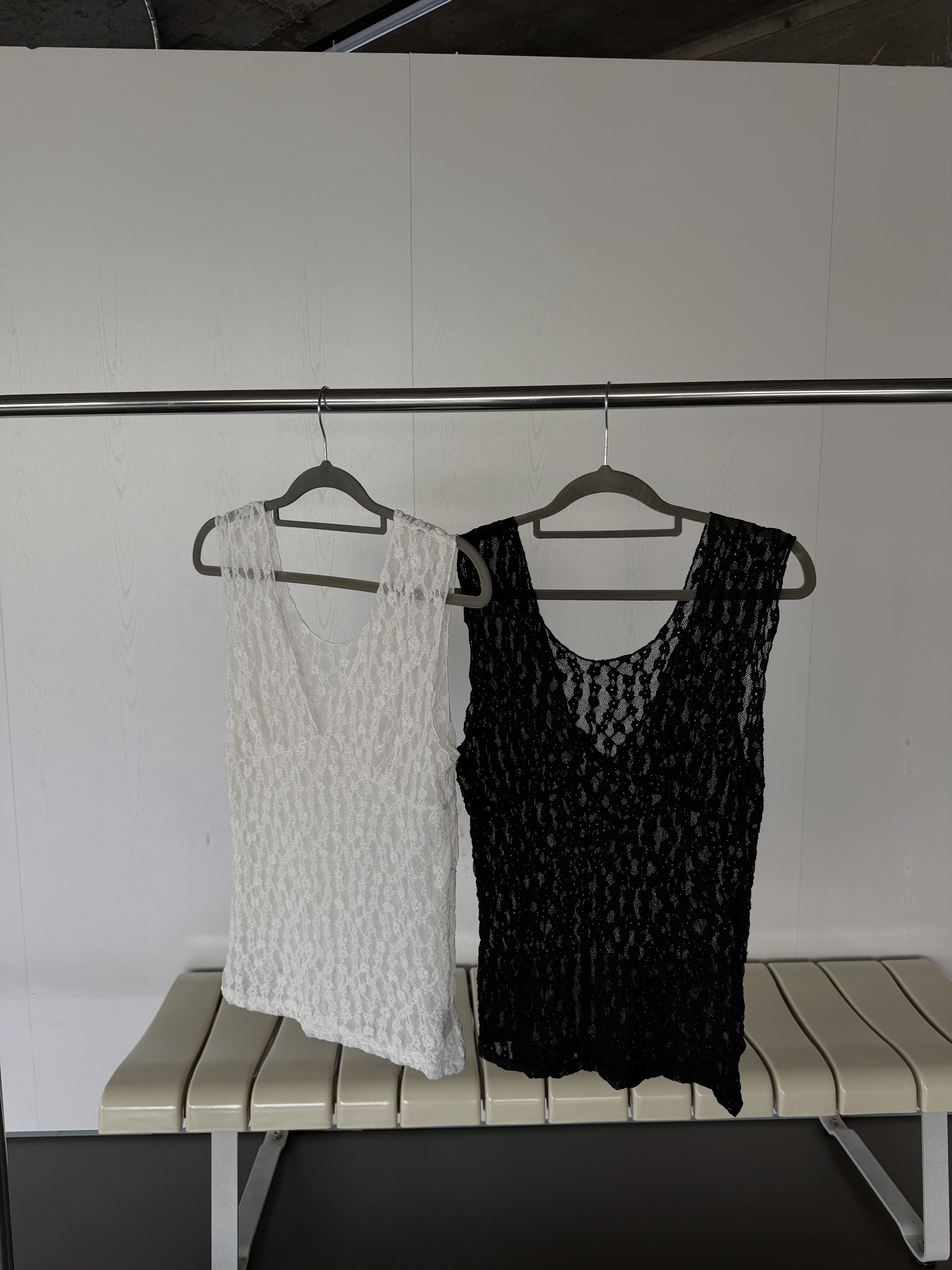 Lace see though vest