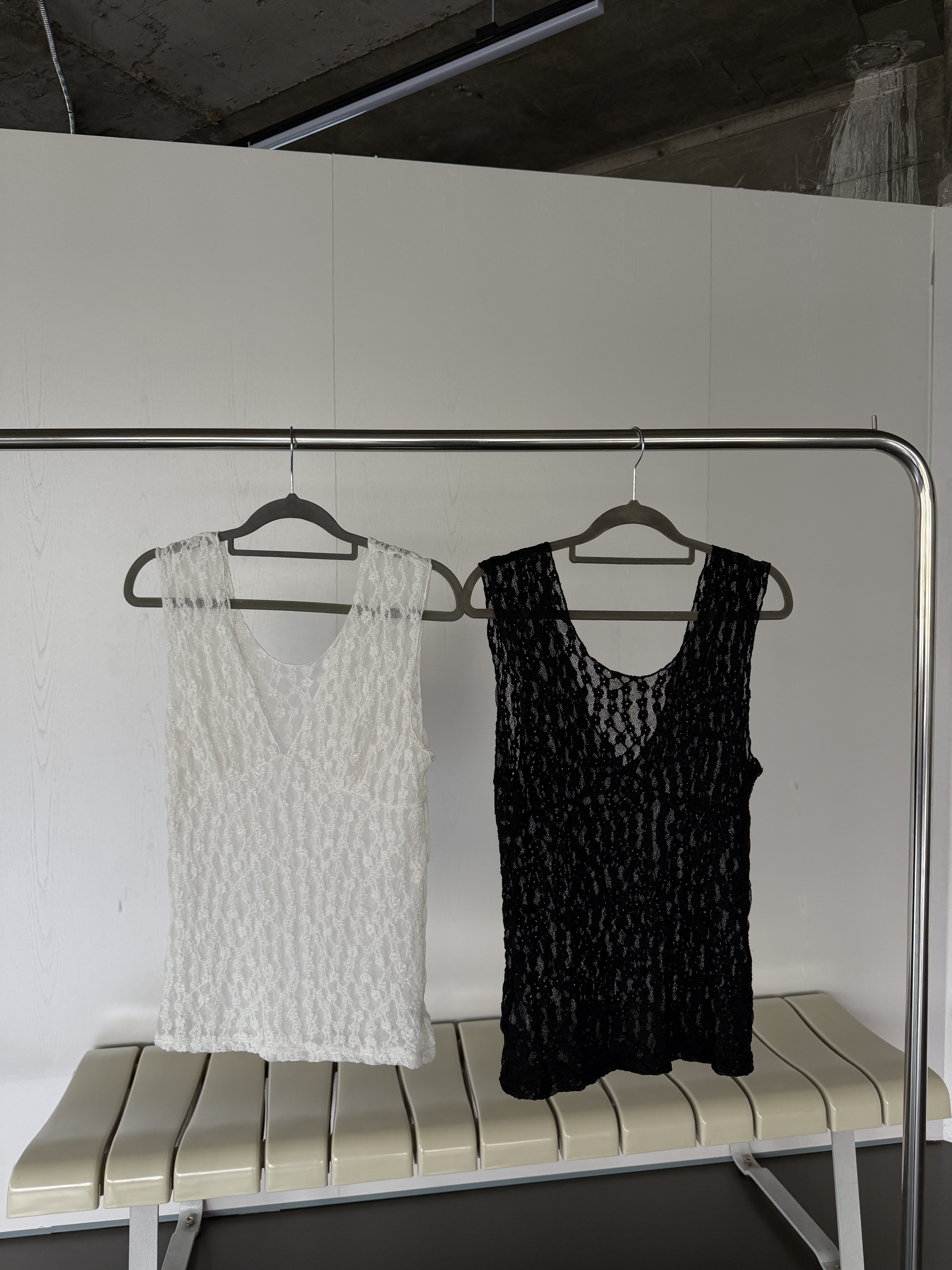 Lace see though vest