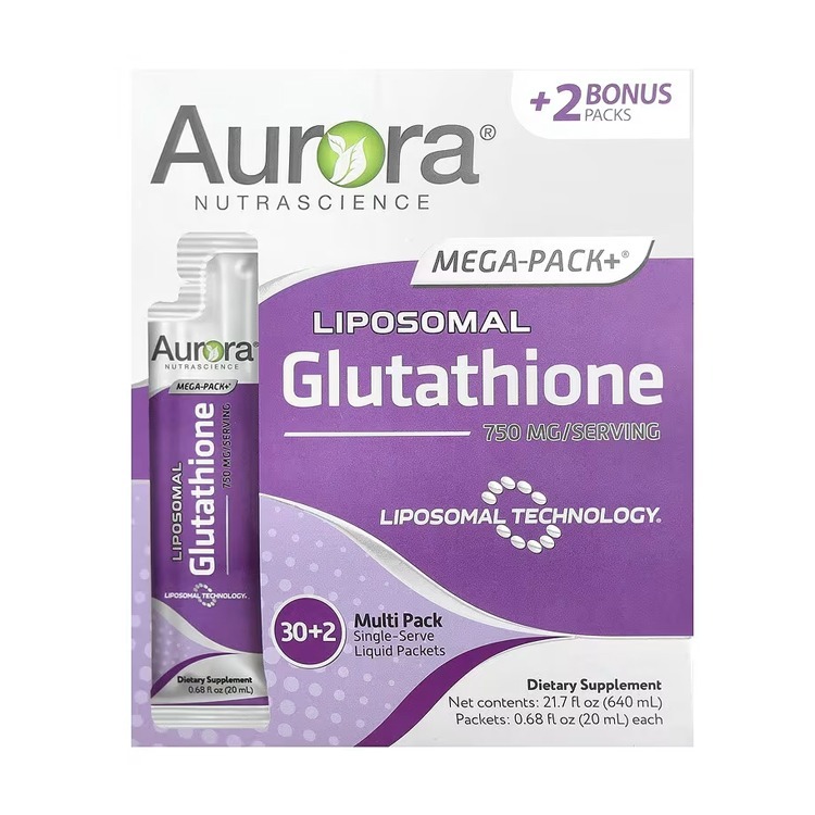 美國Aurora Nutrascience 特級脂質體榖胱甘肽750毫克+脂質體維他命C ,32包 (每包20毫升)