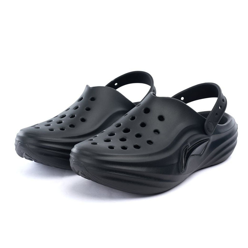 （海外連線代購）男女鞋 李寧 LI-NING SODA SANDALS 黑色 防水 洞洞鞋 拖鞋 涼鞋【AGUW005-2】