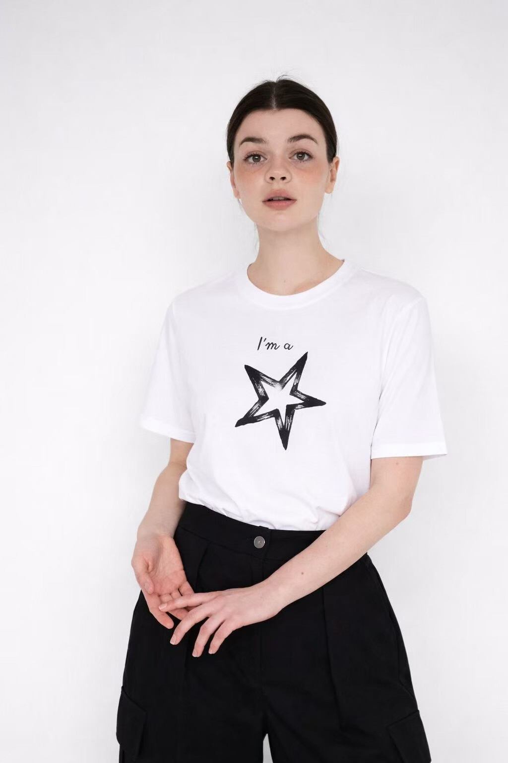 Nylon五角星短袖棉T