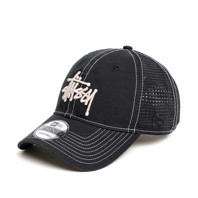 Stussy 9twenty Washed Basic Trucker 水洗卡車帽 帽子 黑色 1311164-BK [台灣現貨]