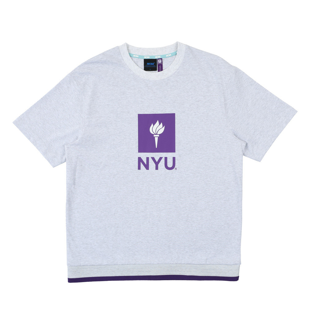 NCAA 短T 灰色 NYU 字母T 短袖 中性 7625100811