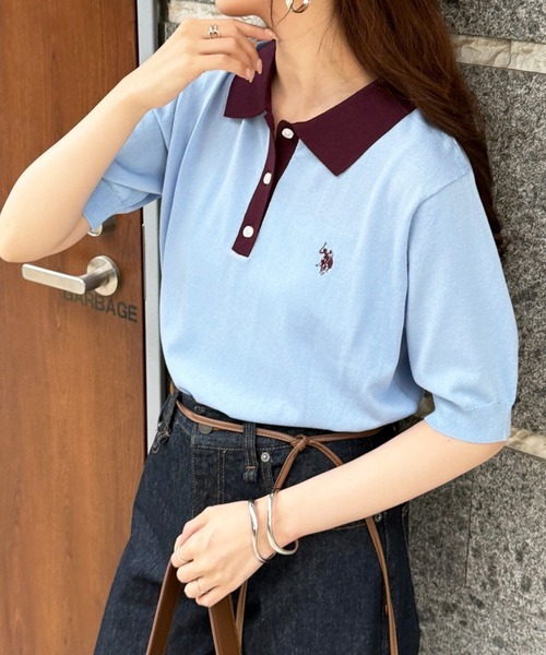 日本🇯🇵連線 U.S. POLO ASSN. × SETUP7 韓系刺繡雙色針織polo衫 T恤 短袖 休閒 刺繡 針織 麻花 Polo衫 8色(任買兩件711免運)/預購