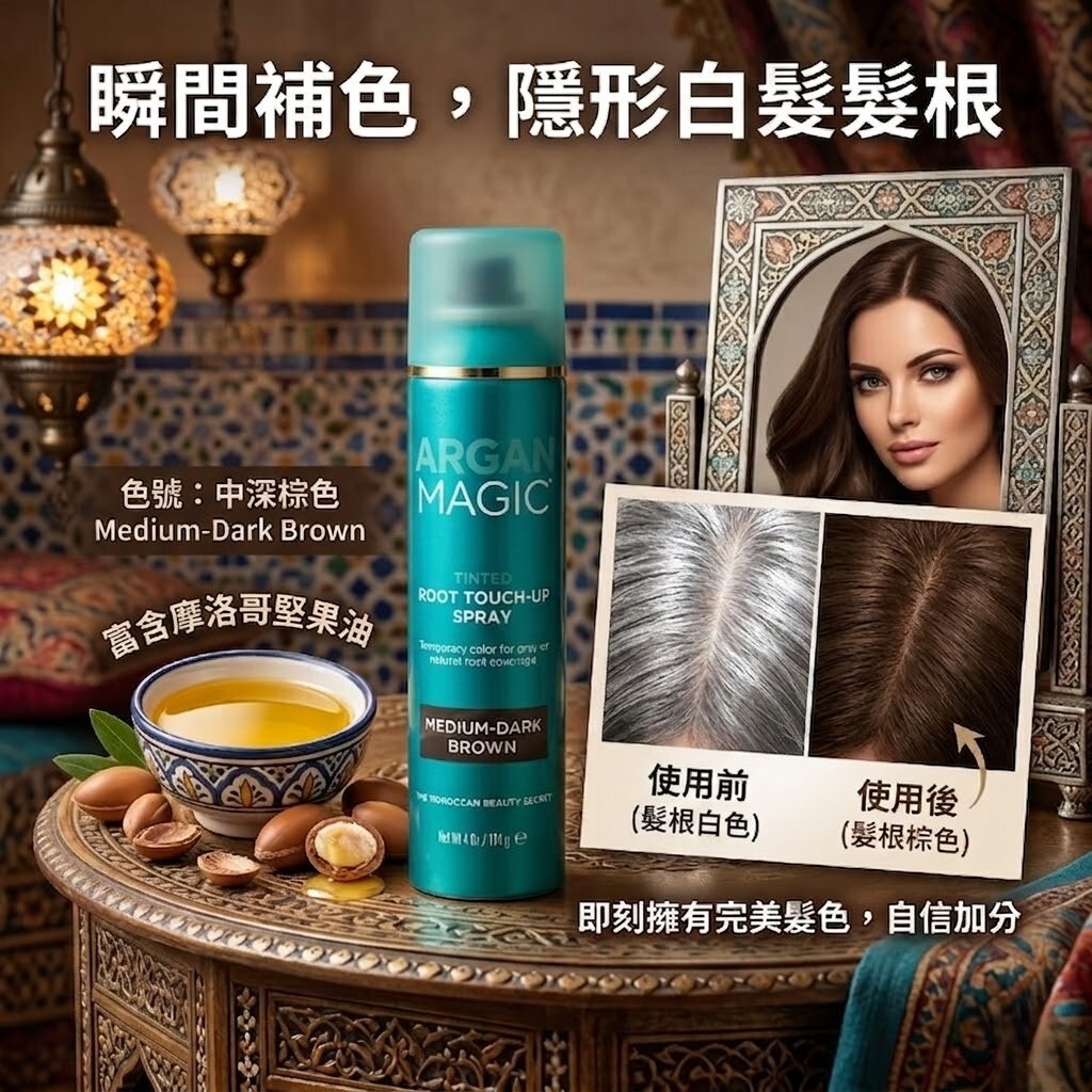 【預購】Argan Magic H051206 補色噴霧—中深棕色
