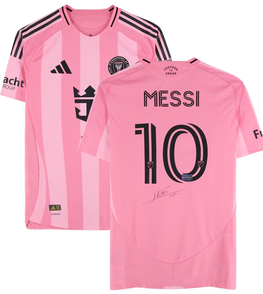Lionel Messi Inter Miami CF Autographed Pink adidas 2025 Euforia Jersey