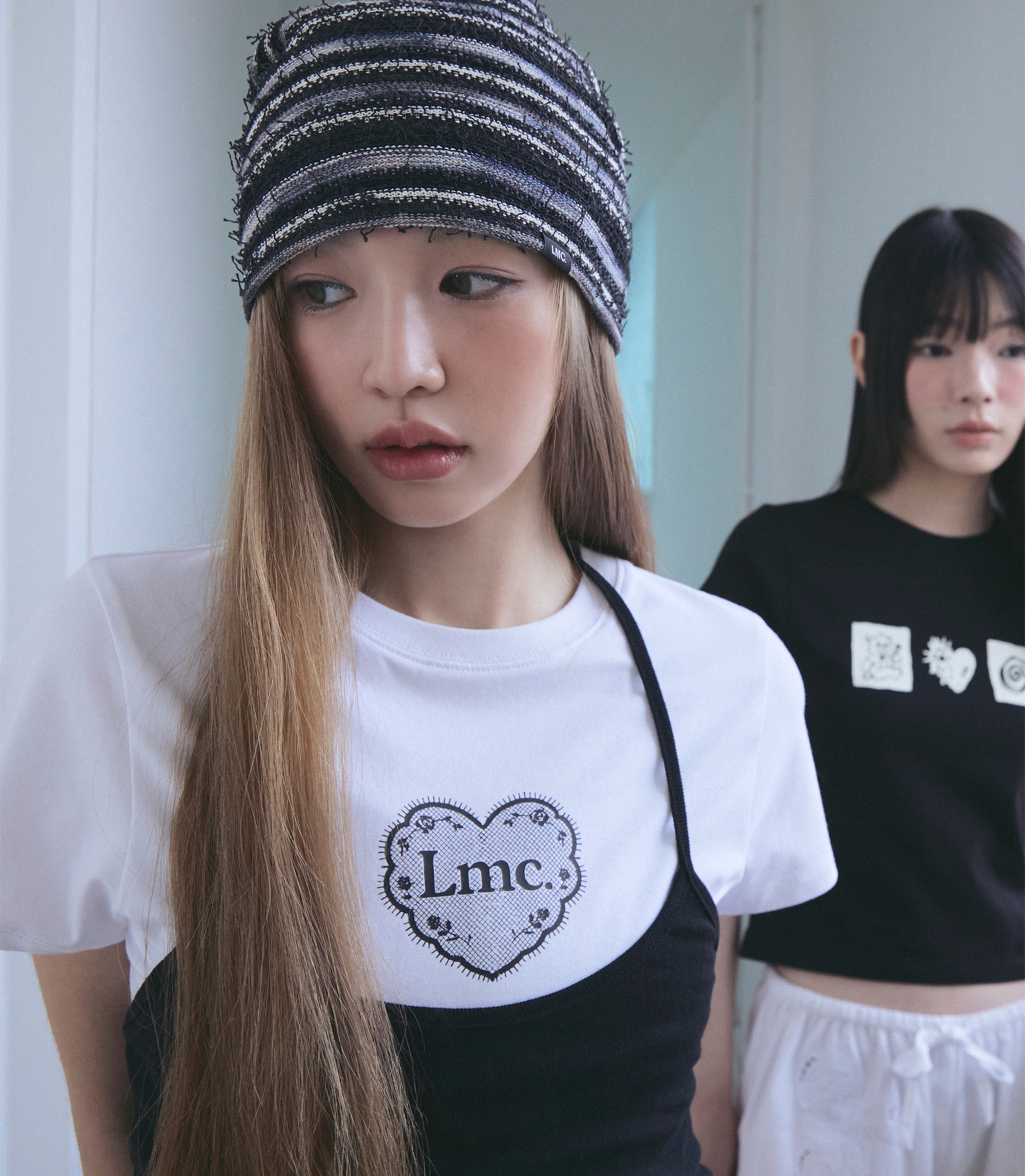 LMC 女款蕾絲短版T恤(白)
