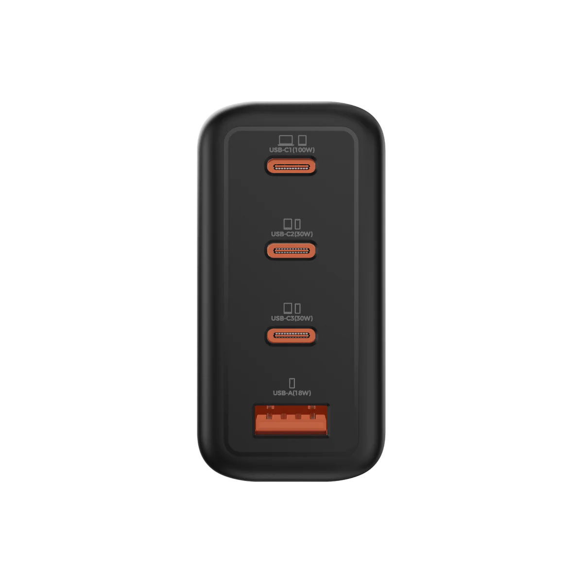 Vinnic GaNGAPURNA 100W PD QC GaN 旅行充電器 GA100WTRG1-BK