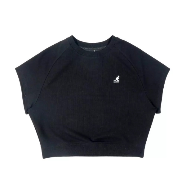 KANGOL 短袖 米白 黑 小 LOGO 經典 短版 袋鼠 女 6522101620 6522101600