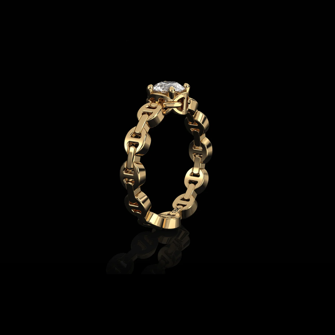 HB182D MICRO II SINGLE SOLITAIRE WITH .5 CARAT DIAMOND - 18K GOLD