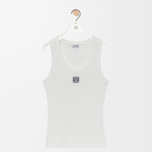 1EU0512-003 [LOEWE] Anagram Cotton Tank Top White #S359Y23X84 (EU)
