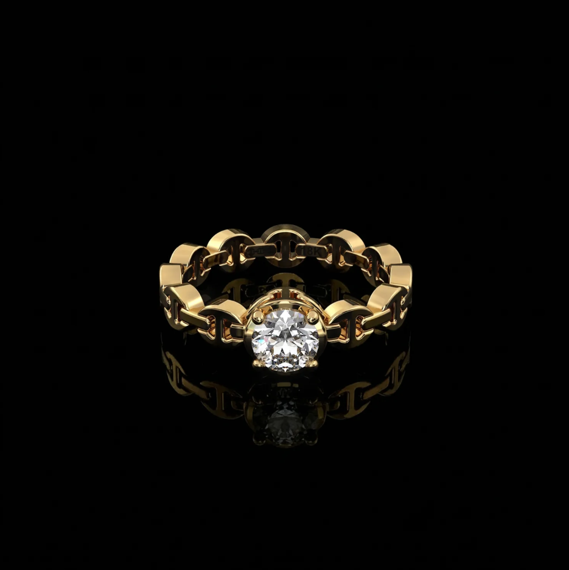 HB181D MICRO II SINGLE SOLITAIRE WITH .25 CARAT DIAMOND - 18K GOLD