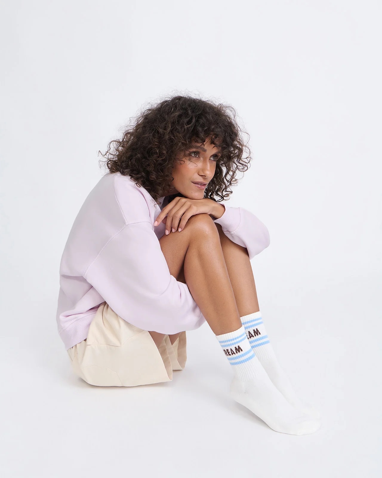 The Dream Team Socks – Cream & Blue  | émoi émoi