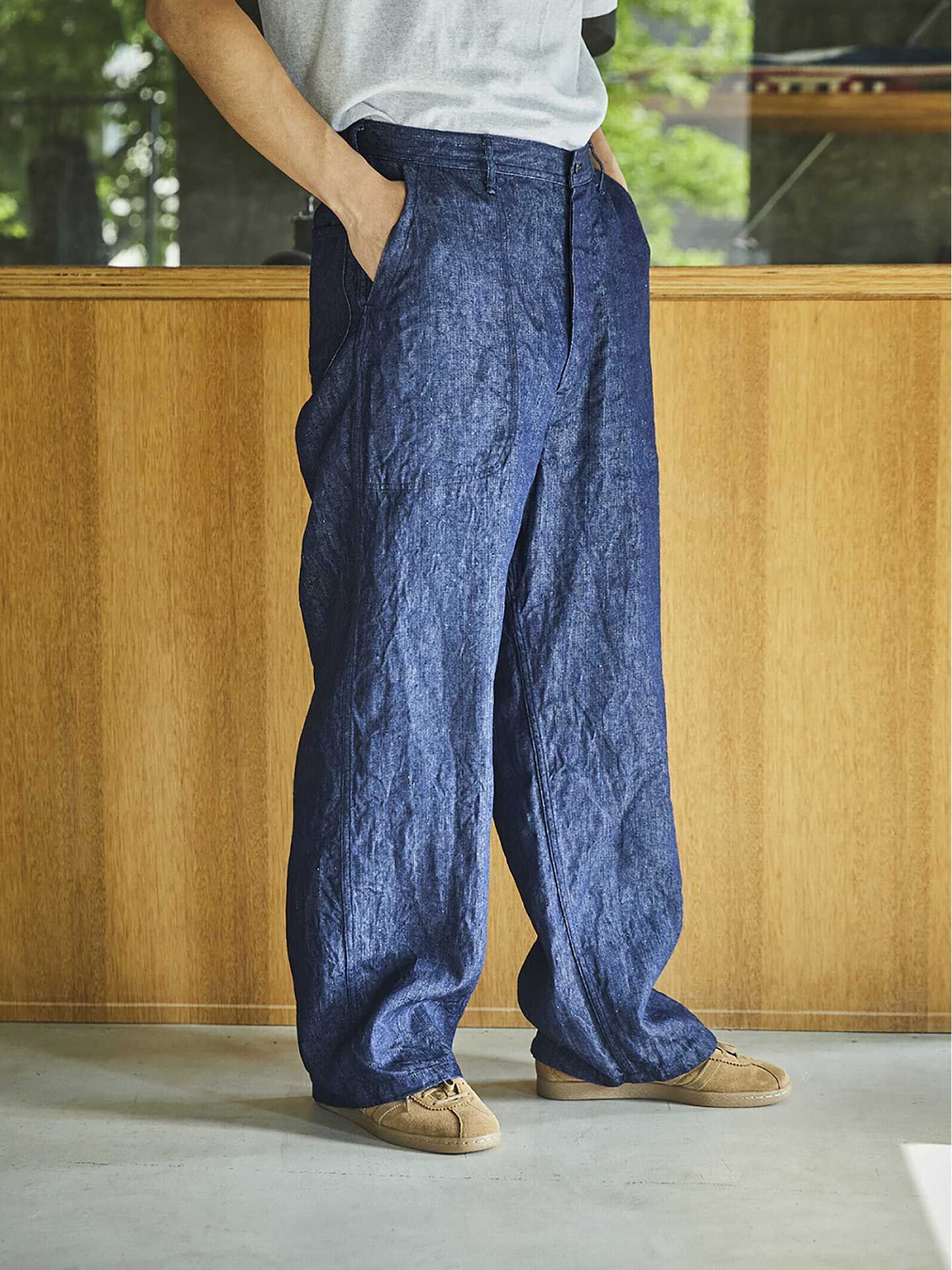 orSlow デニムワークパンツ orSlow WWⅡ40'S U.S Navy Linen Denim Utility Trousers On
