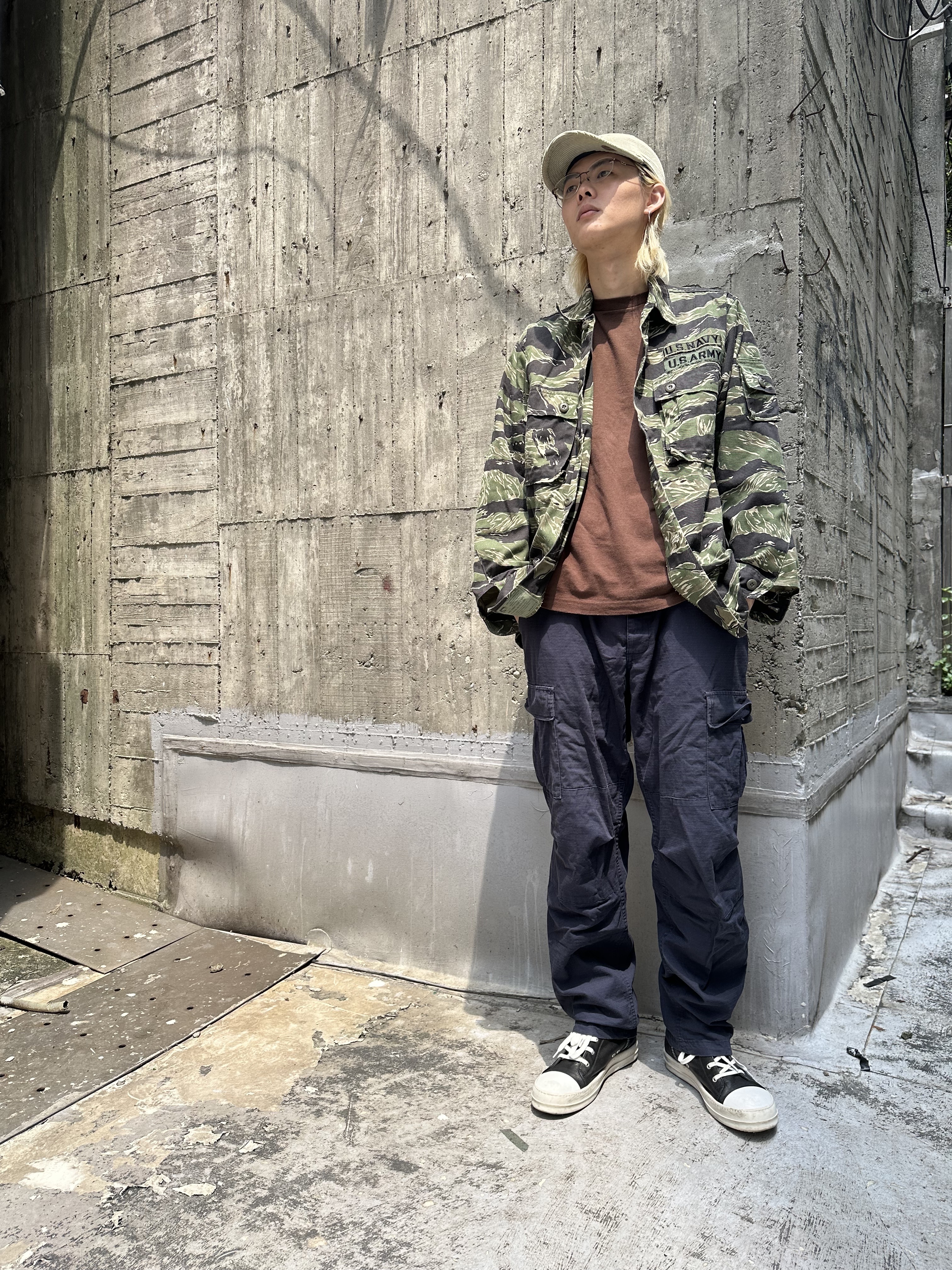 90’s Tiger Stripe Cotton Utility Jacket (Made In USA)