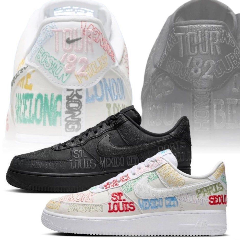 【逢甲 FUZZY】Nike Air Force 1 滿版塗鴉 全黑 II1549-001 白彩 II1549-100