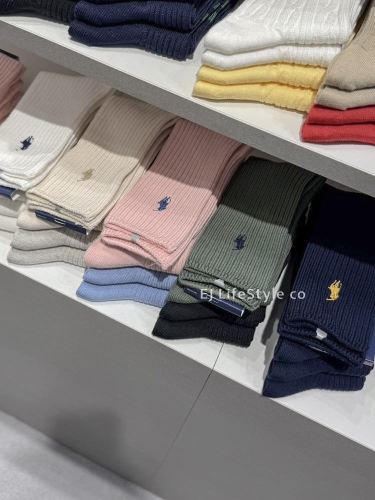 <日本連線中🇯🇵> Tabio 靴下屋 X POLO RALPH LAUREN 經典羅紋 刺繡LOGO 襪子 中筒襪 / 預購