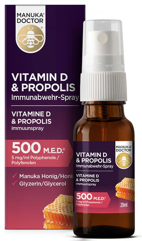 pp2026-05-004 Propolis and Manuka honey immune defence spray 500 M.E D. 20ml (EXP.2027-10)  （清倉貨品不退不換以不影響實際使用為準，現貨可新蒲崗倉庫即取）