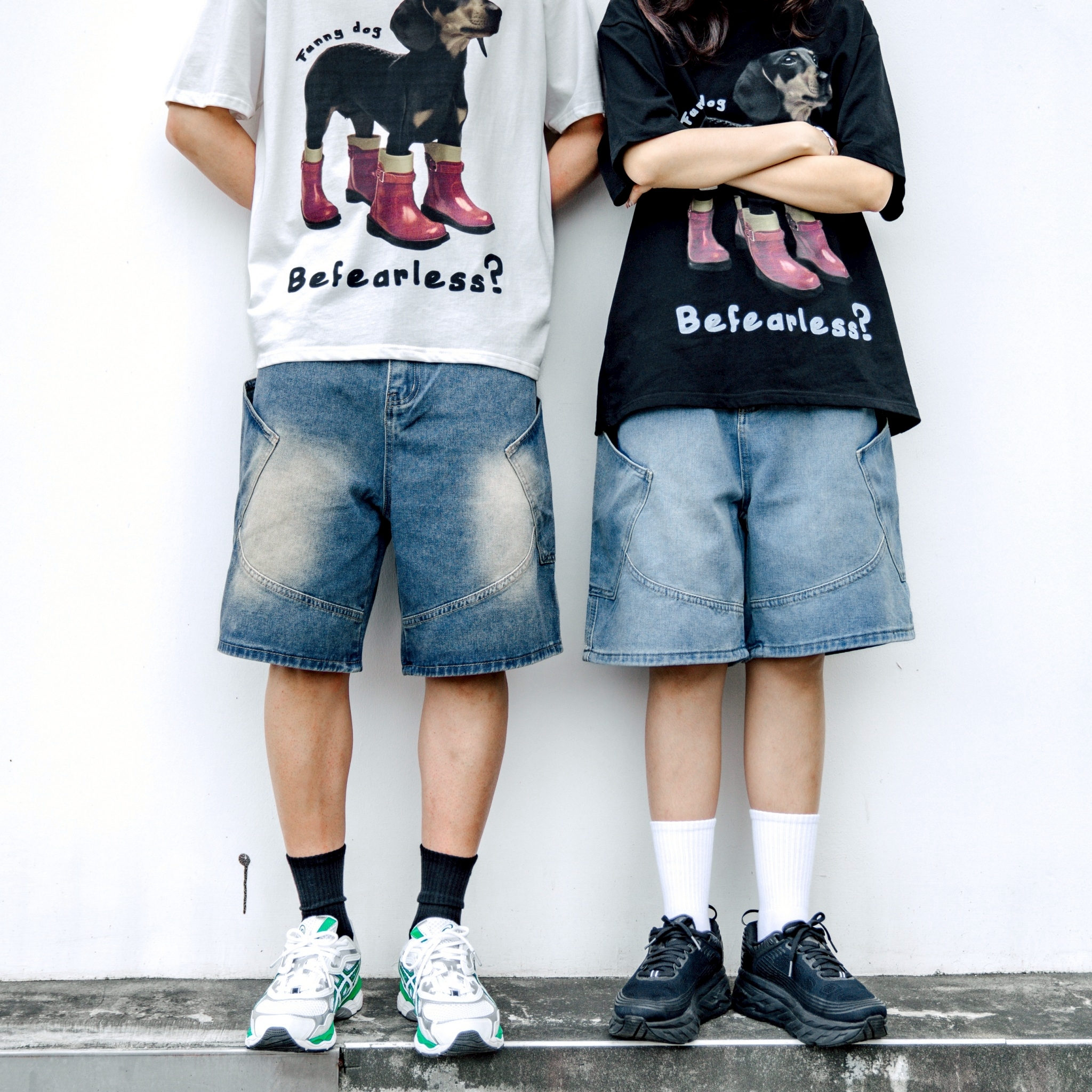 #預購 SBG 斜口袋牛仔短褲 V0023 兩色