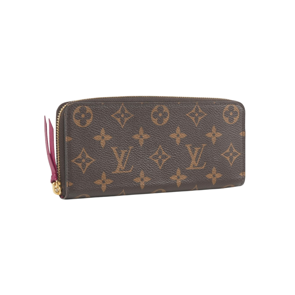 【Louis Vuitton】Monogram CLEMENCEㄇ型拉鍊長夾(桃紅)