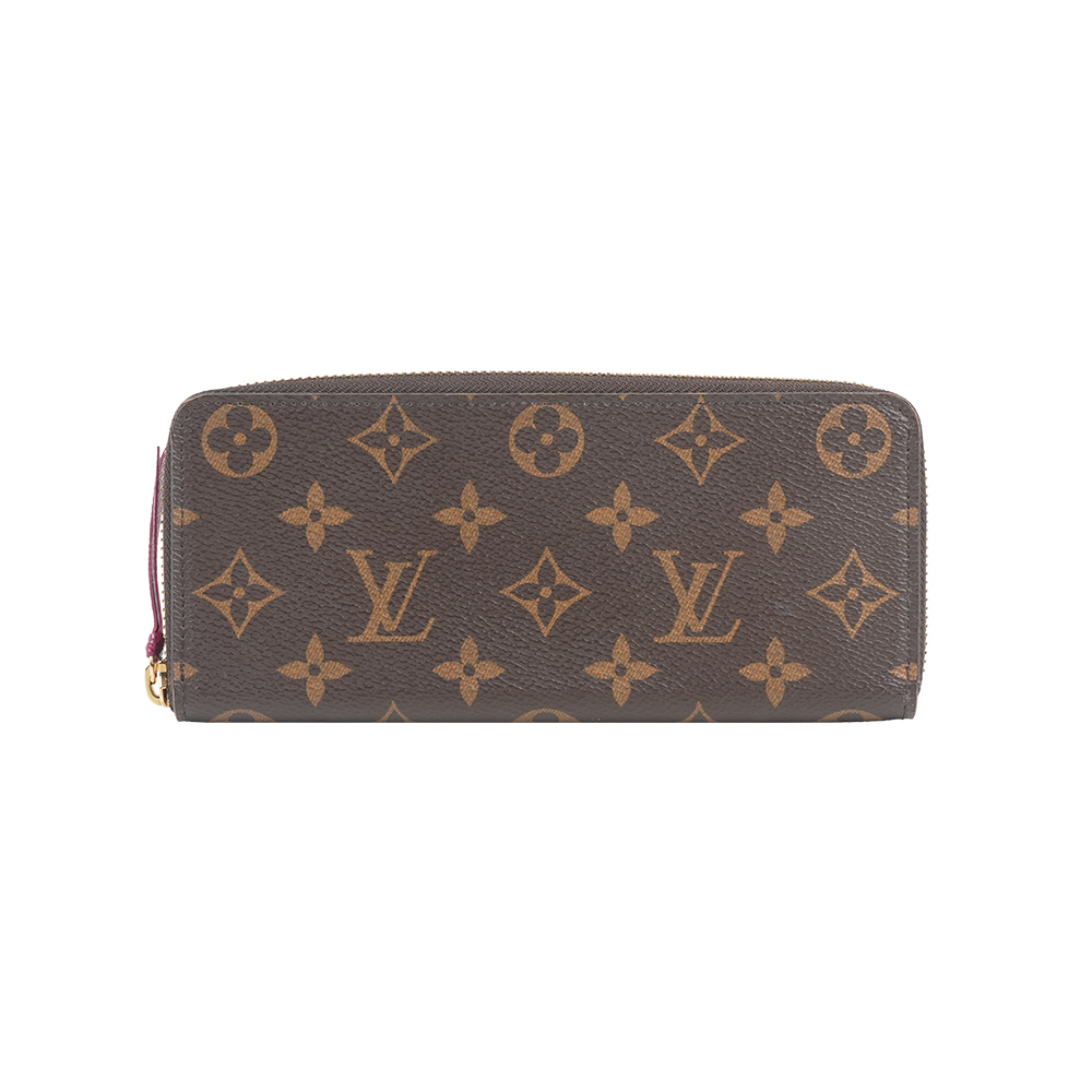 【Louis Vuitton】Monogram CLEMENCEㄇ型拉鍊長夾(桃紅)