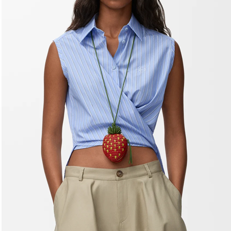 1EU0512-007 [LOEWE] Sleeveless Cotton Shirt Blue/Multicoloured #S616Y05X70 (EU)