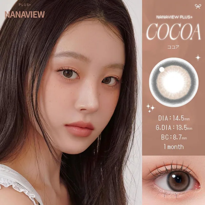 [日本限定色] I-DOL Nanaview Plus 1 Month Cocoa｜月拋彩妝隱形眼鏡｜每盒2片