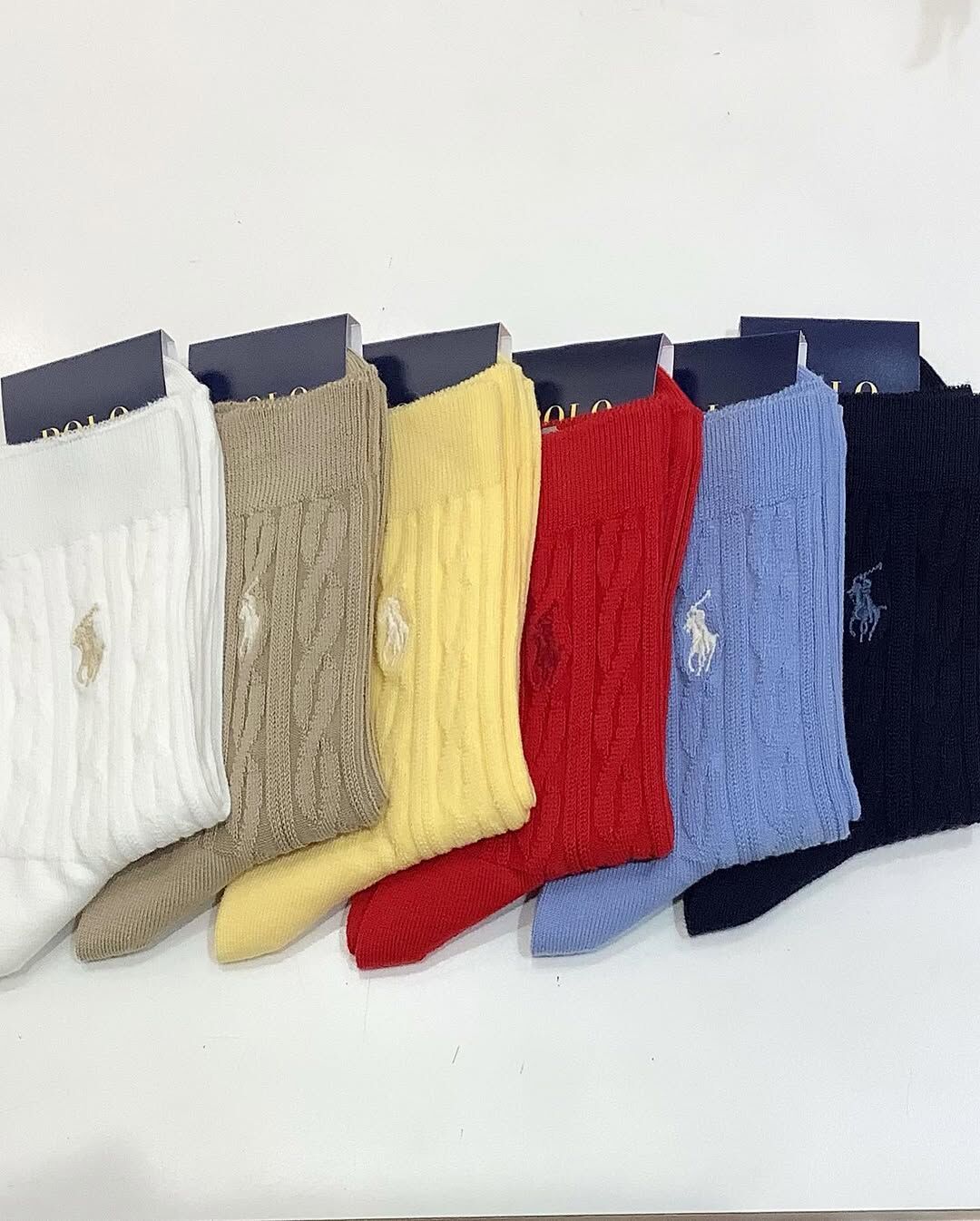 <日本連線中🇯🇵> Tabio 靴下屋 X POLO RALPH LAUREN 麻花紋 針織 刺繡LOGO 襪子 中筒襪 / 預購