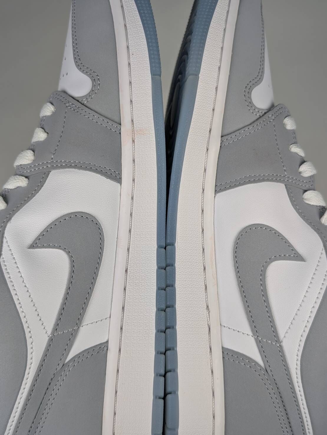 微瑕疵-左右腳中底染色 DC0774-105 W11.5 Nike Air Jordan 1 Low '' Wolf Grey White ''