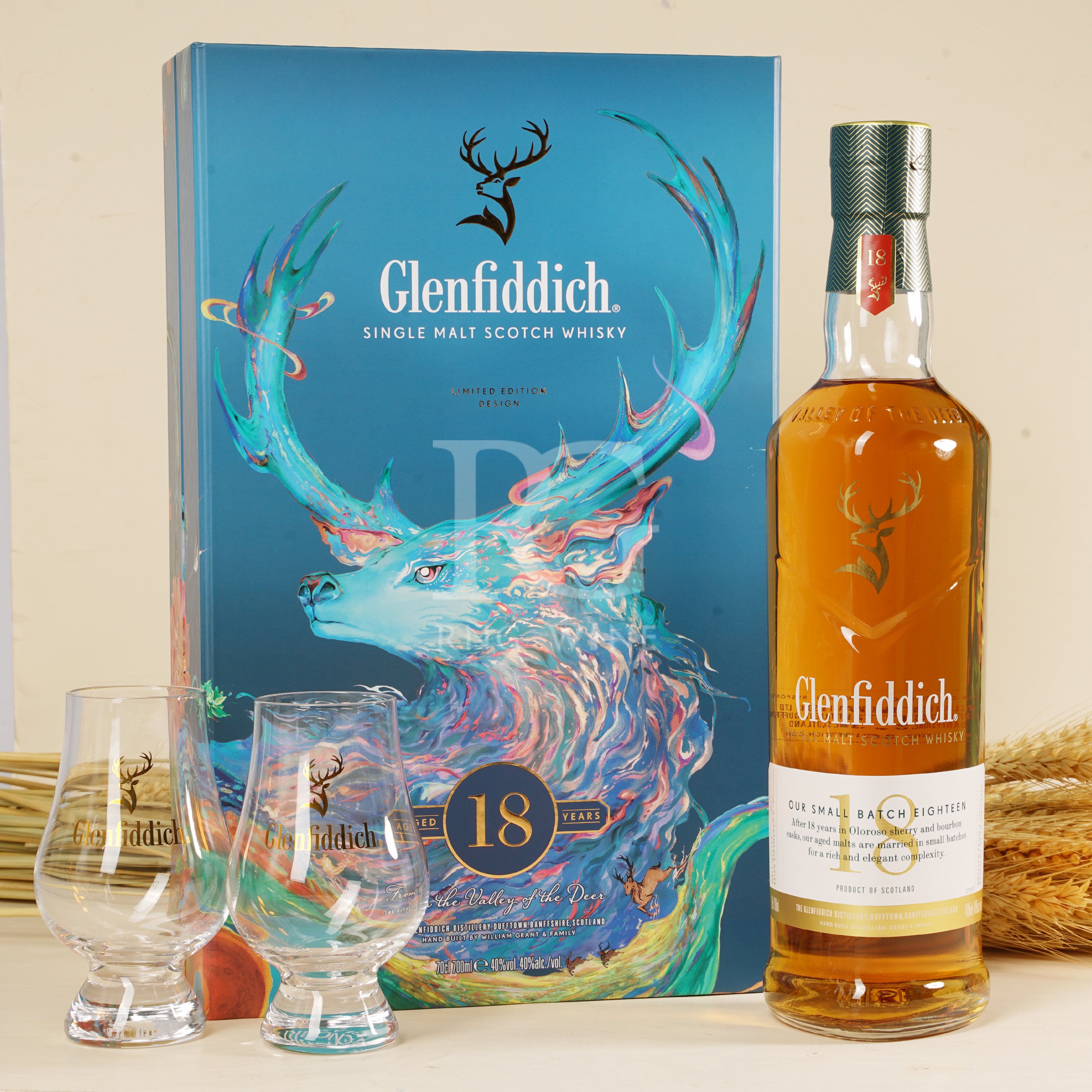 Glenfiddich 18 Years Single Malt Whisky (Gift Set)