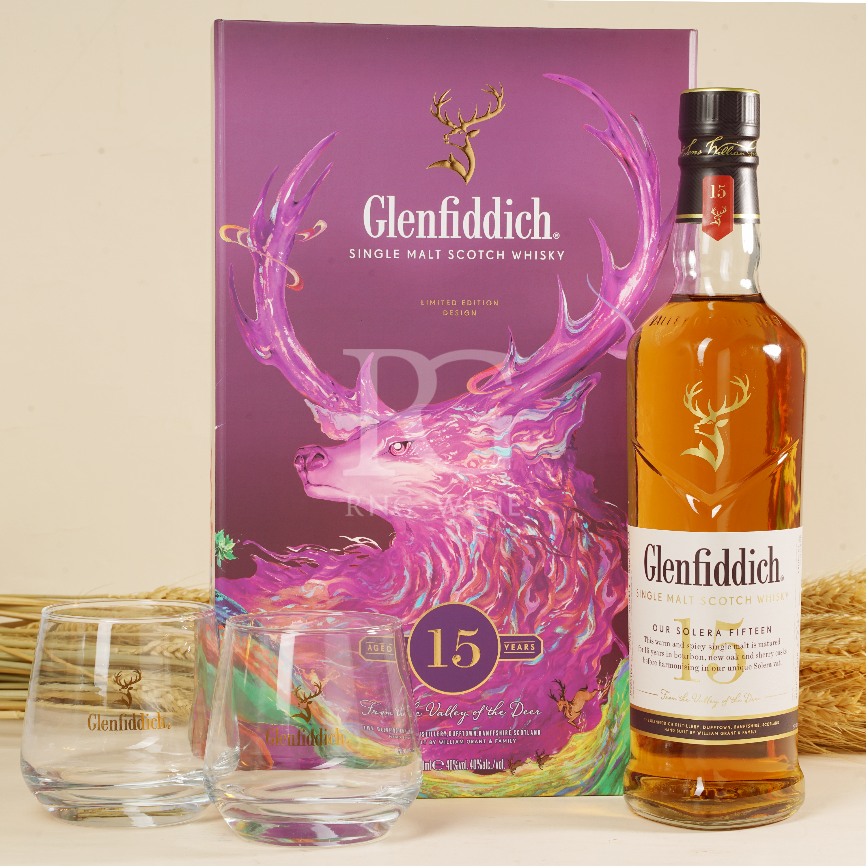 Glenfiddich 15 Years Single Malt Whisky (Gift Set)