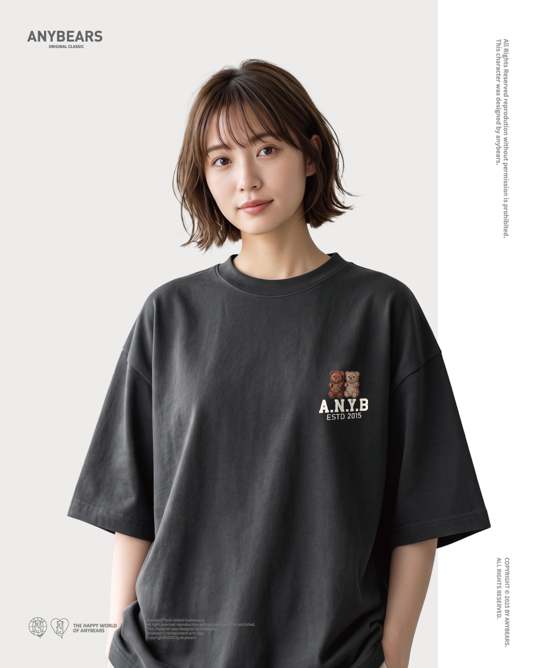 ANYBEARS® OG Embroidered Bear OG刺繡熊 短Tee