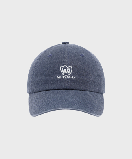 0512WW41-KOREATRIP-CLTH-WACKY WILLY 雙色字母刺繡球帽-藍色（A41）